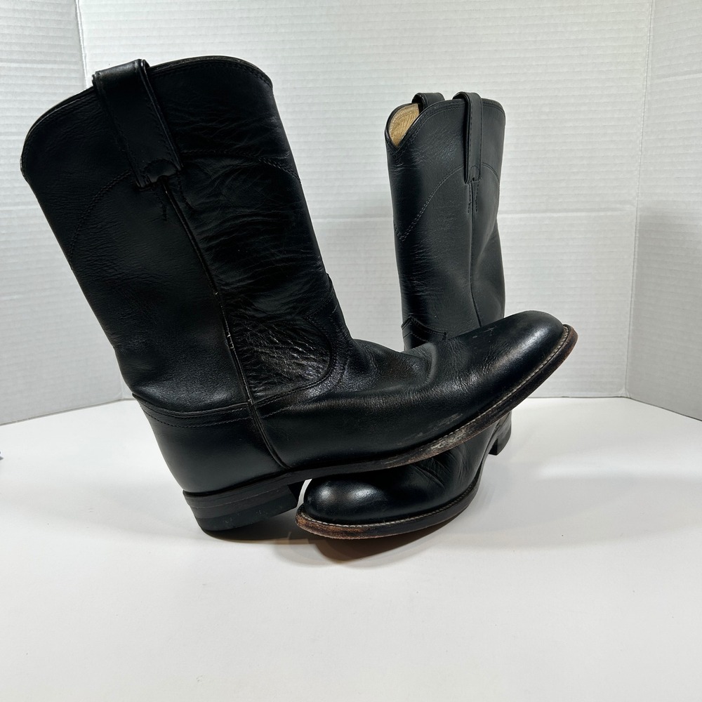 Justin Boots Womens Size 7 B Black L3703 Leather Roper Western Cowboy